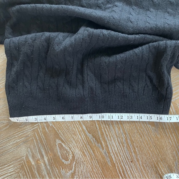 NWT GREY / VEN Helket Black Cable Knit Cashmere & Wool Blend Sweater - Picture 7 of 7